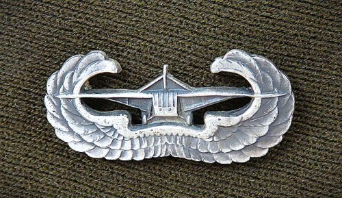 WWII STERLING, PIN BACK GLIDER QUALIFICATION BADGE or "GLIDER WINGS"