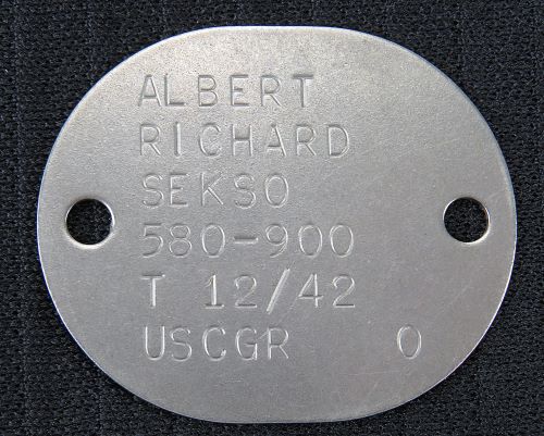 WWII US COAST GUARD RESERVE "DOG" TAG: OLDER SAILOR FROM NEW JERSEY