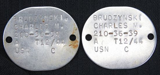 WWII US NAVY ID or "DOG" TAG SET: SUB CHASER & "TIN CAN" SAILOR