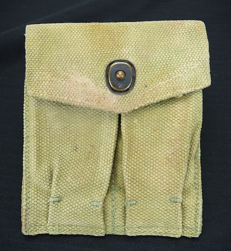 WWII USMC MARKED POUCH FOR M1911 PISTOL MAGAZINES: FROM FAMILY