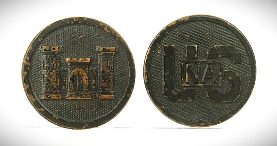 WWI TYPE I COLLAR DISC SET: ENGINEER & BLOCK NATIONAL ARMY: [NA]