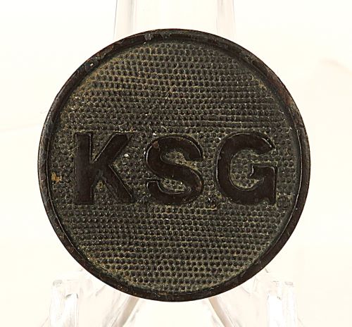 WWI KANSAS STATE GUARD TYPE I COLLAR DISC: VERY NICE EXAMPLE